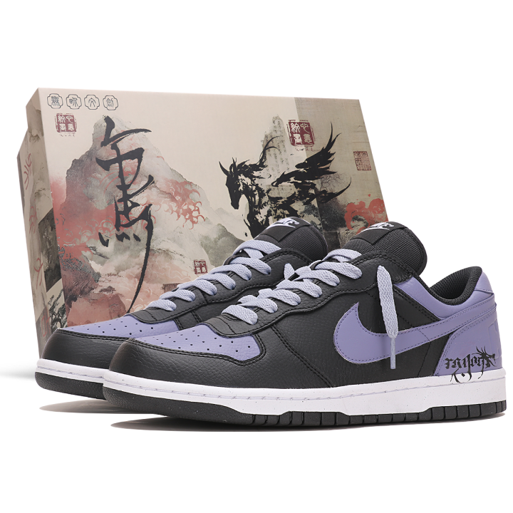 Nike Nike Big Abrasion Resistant Breathable Low top Skateboard Shoes Men's Black Purple