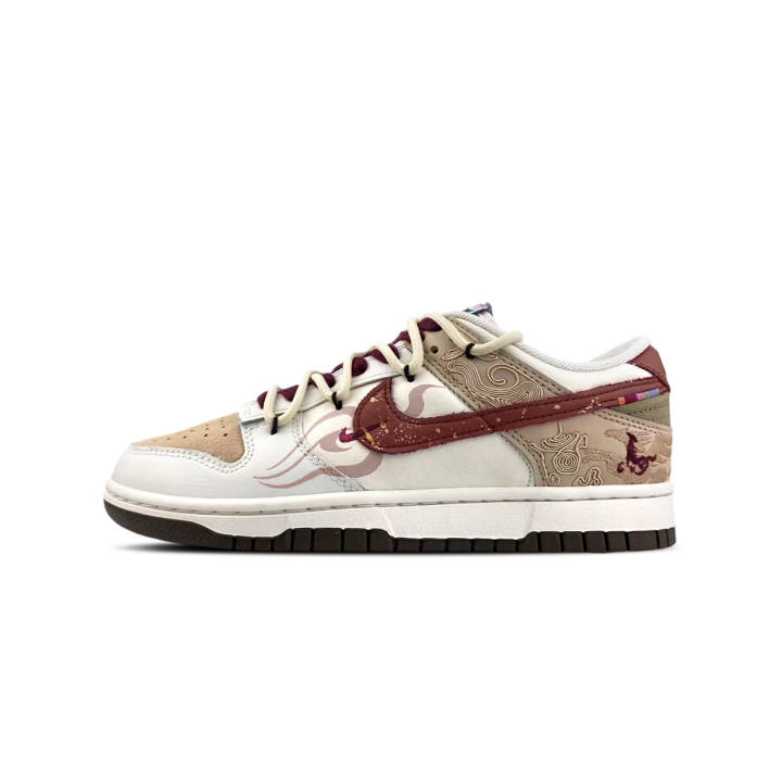 Nike Nike Dunk Low top Skateboard Shoes Men's Red Beige