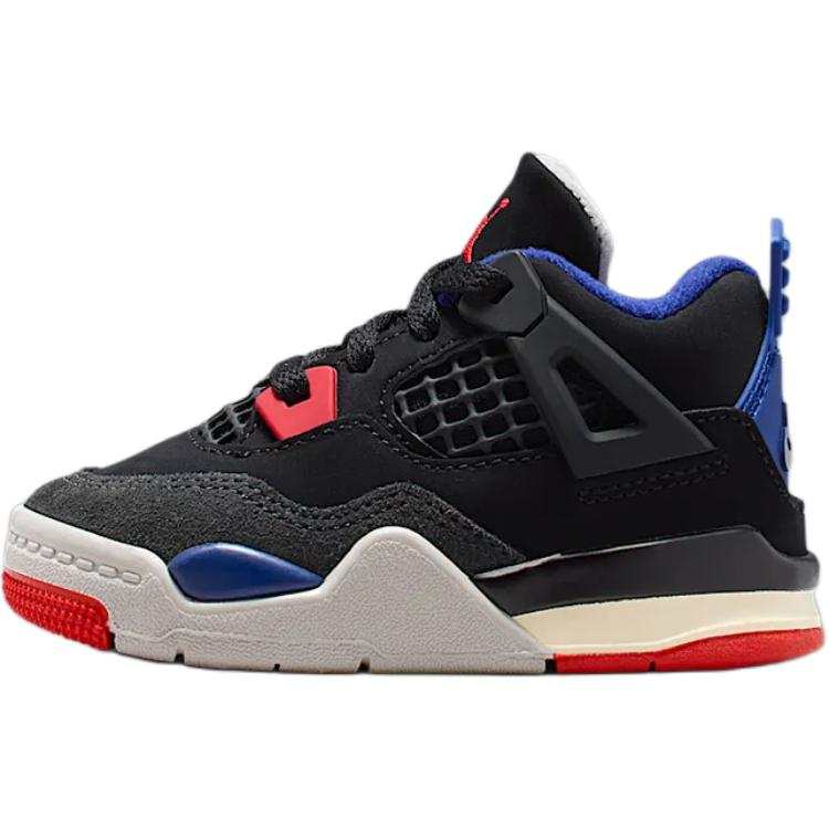 Jordan Jordan Air Jordan 4 Mid top Toddler Shoes Black Blue Infant And Toddler