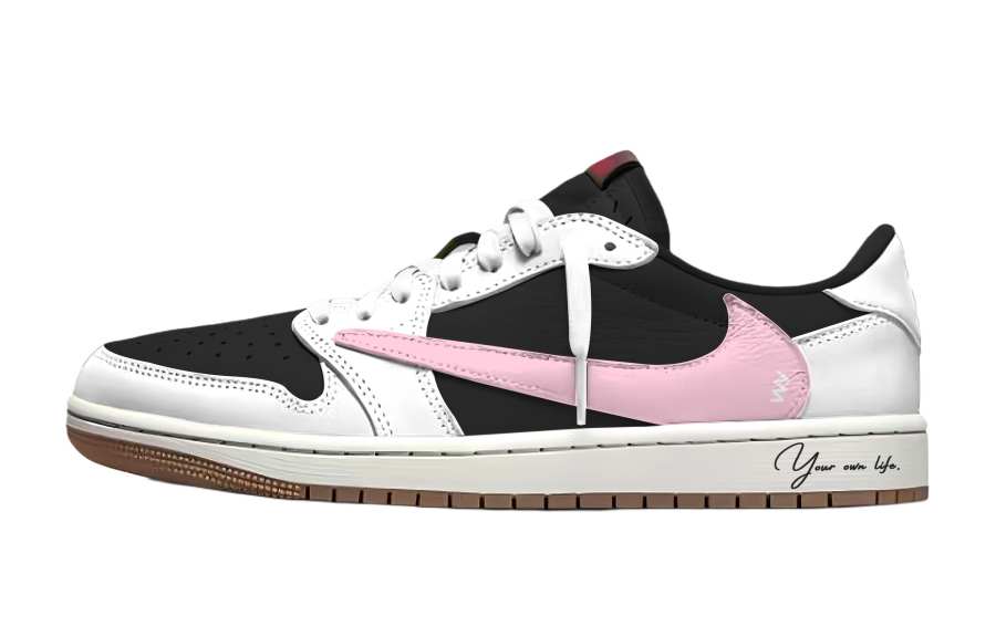 Jordan Travis Scott x Jordan Air Jordan 1 Pink Undertone Monologue Fashion Trend Abrasion Resistant Abrasion Resistant Low top