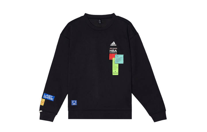 Adidas Adidas LABEL Sweatshirts Unisex Black Gray Crew Neck Moderate