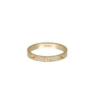 CARTIER LOVE 18K Gold Diamond Rings Unisex Gold