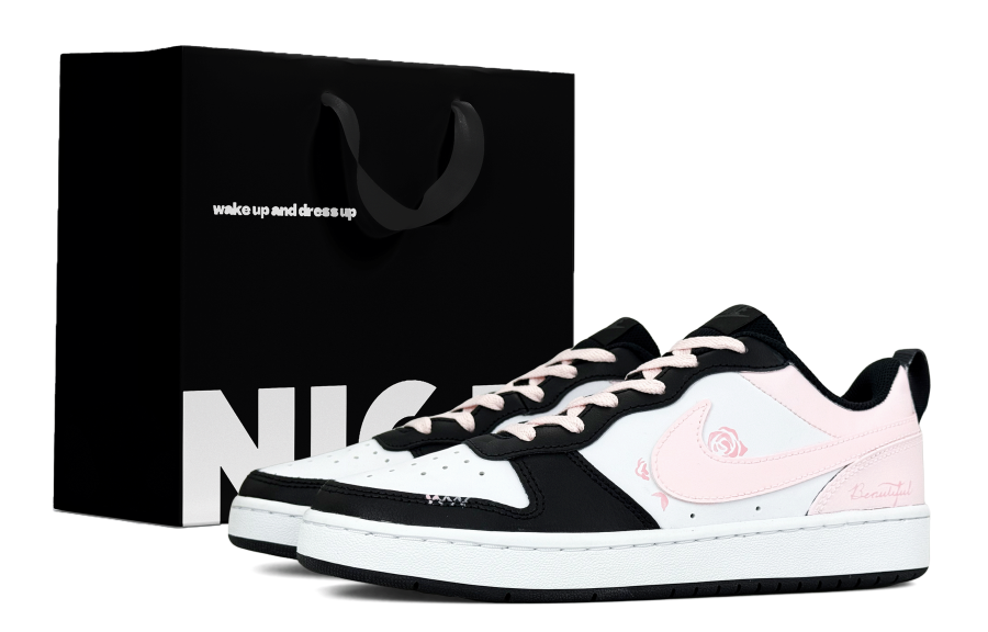 Nike Nike Court Borough Abrasion Resistant Slip Resistant Low top Skateboard Shoes Women's Black Pink