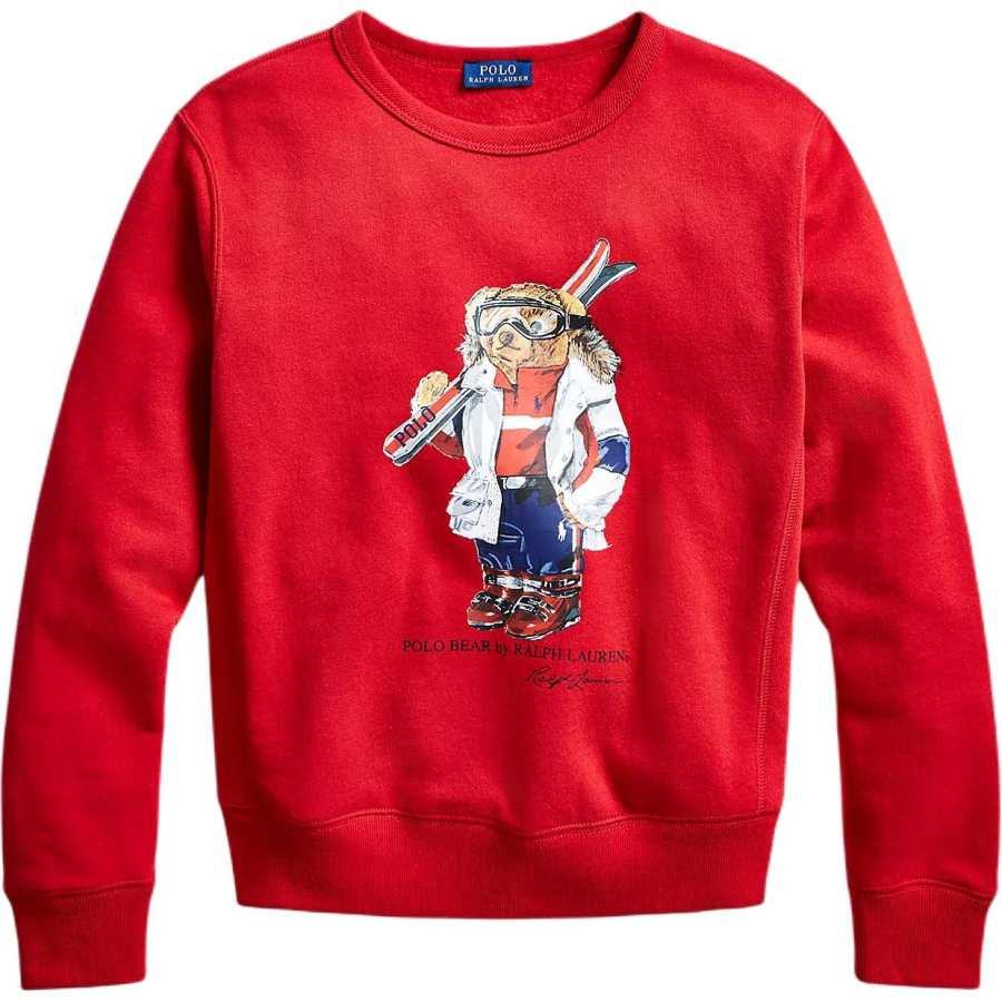 Polo Ralph Lauren Polo Bear FW24 Bear Skiing Pattern Crew Neck Fleece Lined Sweatshirt Women's