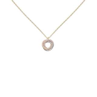 CARTIER Trinity Series 18K Gold Diamond Necklaces Unisex Multicolor