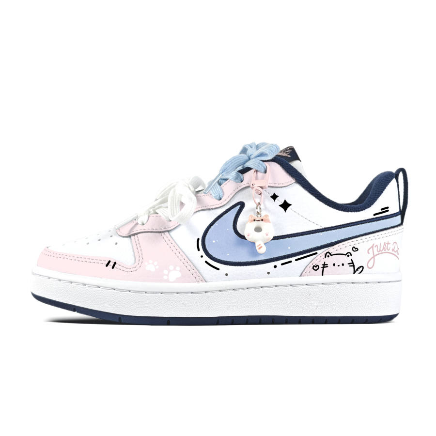 Nike Nike Court Borough Shit Slinging Officer, Pink Cushioning Abrasion Resistant Slip Resistant Skateboard Shoes Teenagers