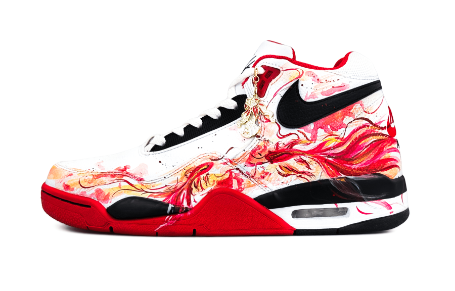 Nike Nike Flight Legacy Abrasion Resistant Abrasion Resistant Mid top Vintage Basketball Shoes Unisex Red White