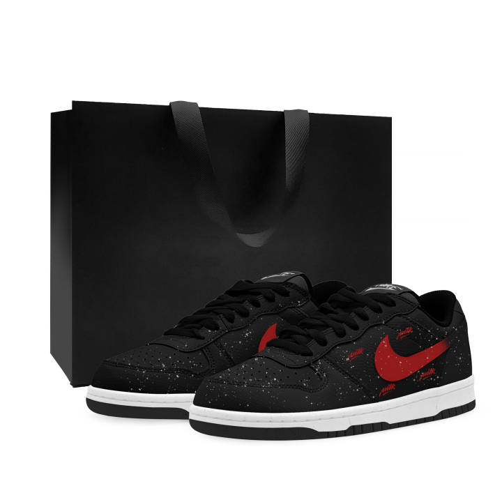 Nike Nike Big Low Lu Cushioning Abrasion Resistant Slip Resistant Low top Skateboard Shoes Unisex Black Red