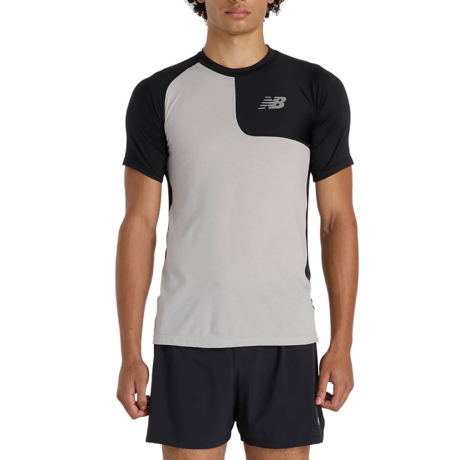 New Balance New Balance Asym Short Sleeve Top Left T Shirt Men's