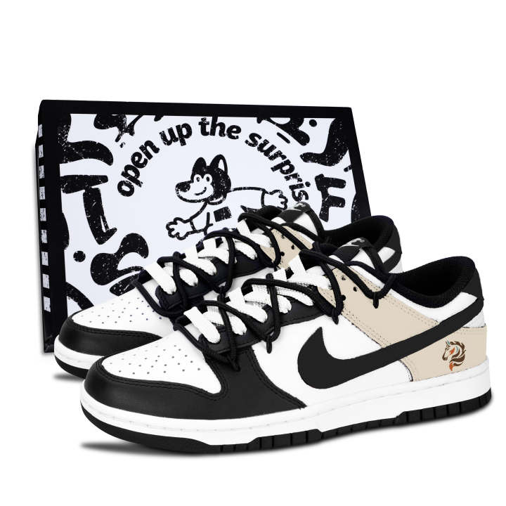 Nike Nike Dunk Black White, Ya Brown Junxi Abrasion Resistant Slip Resistant Abrasion Resistant Slip Resistant Low top