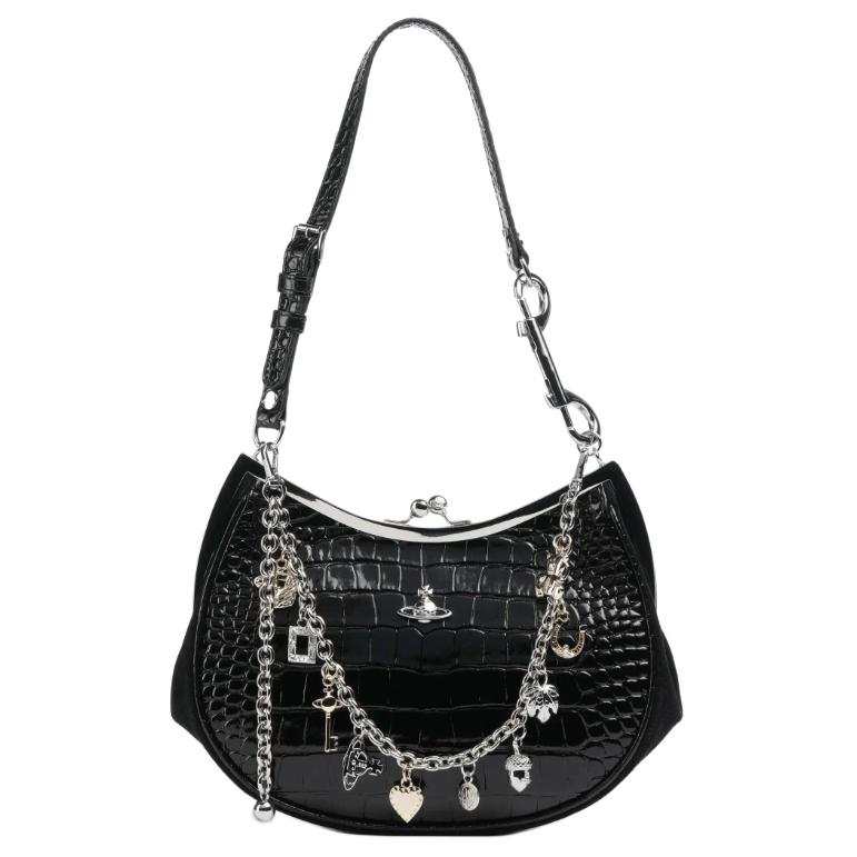 Vivienne Westwood Calfskin Shoulder Bag Women's Black