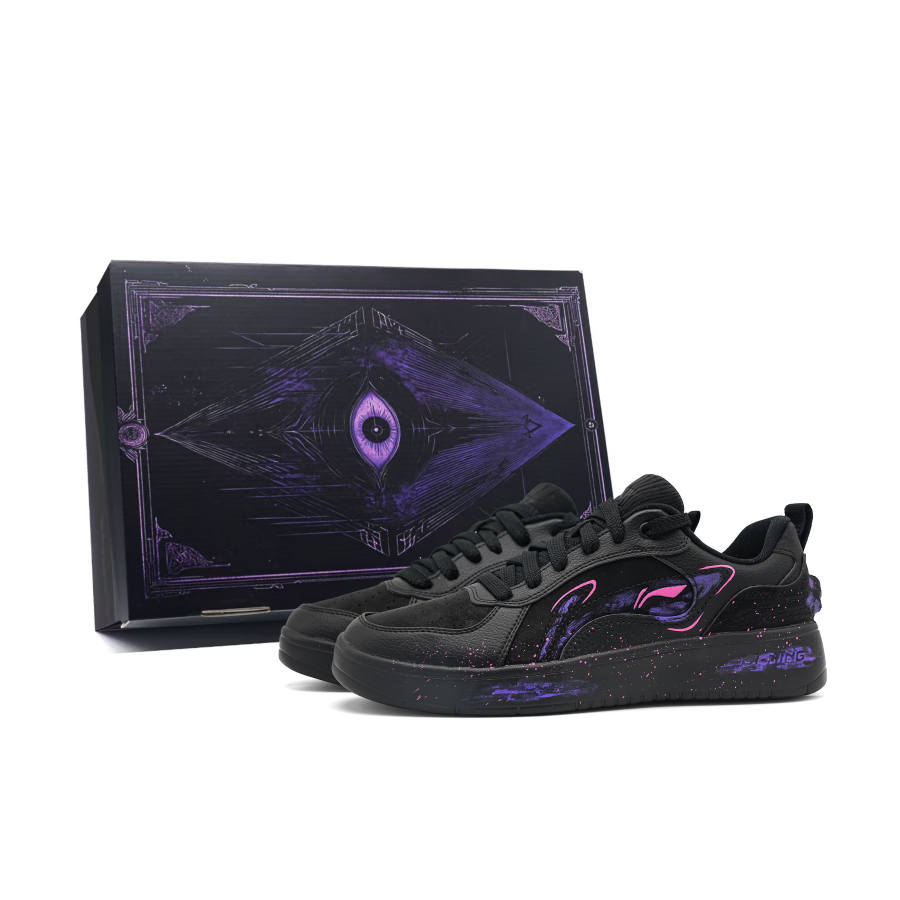 Li-Ning Li Ning Wheat Age Eye Of Demon, Box Cushioning Low top Skateboard Shoes Men's Black Purple