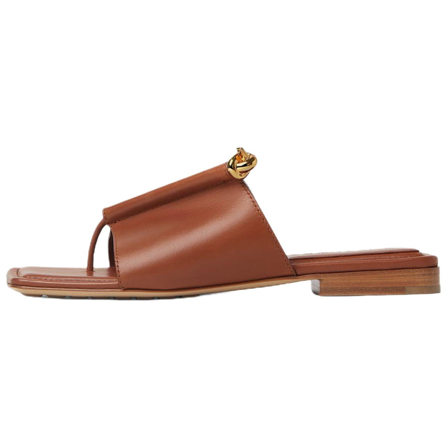 Bottega Veneta Solstice Flip Flops Women's Light Timber
