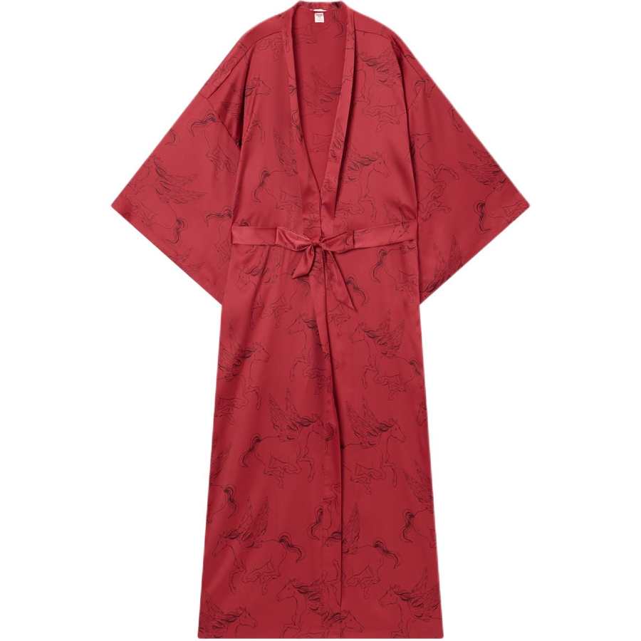 Victoria's Secret Sleep Robe Women's Red Pegasus Print