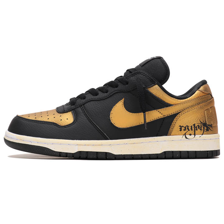 Nike Nike Big Abrasion Resistant Breathable Abrasion Resistant Breathable Low top Skateboard Shoes Men's Black Gold