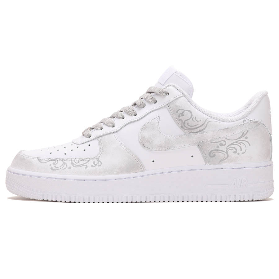 Nike Nike Air Force 1 Abrasion Resistant Low top Skateboard Shoes Men's Gray White