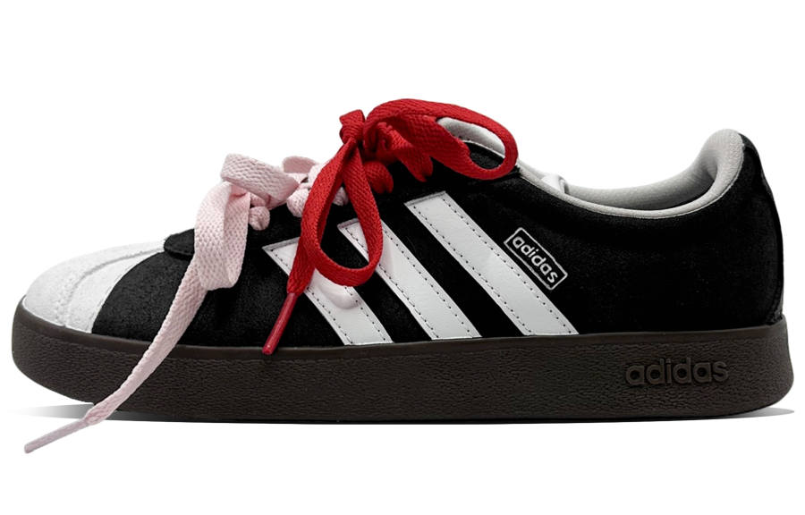 Adidas Adidas Vl Court Classic Double Strings Wear resistant And Lightweight Low top German Army Trainers Women's Black