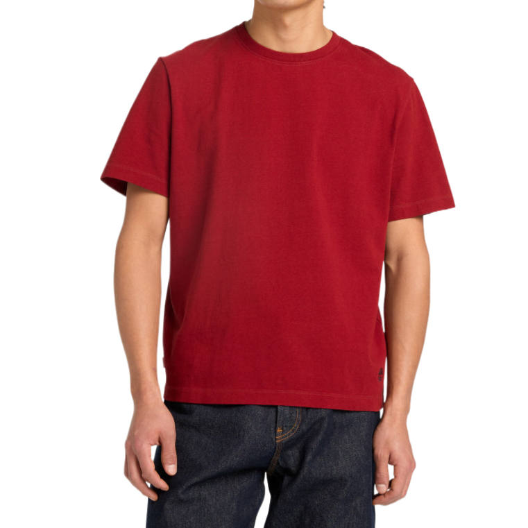 Timberland T Shirts Unisex Red Crew Neck Moderate Straight Fit