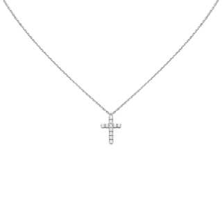 CARTIER Symbol 18K Gold Diamond Necklaces Unisex White Gold