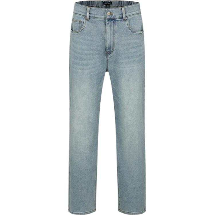 URBAN REVIVO Jeans Men's Light Blue Moderate Straight Fit Pants