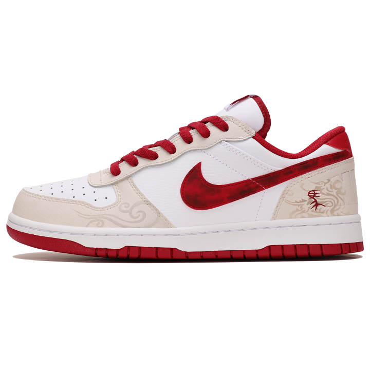 Nike Nike Big Abrasion Resistant Breathable Low top Skateboard Shoes Men's Beige Red