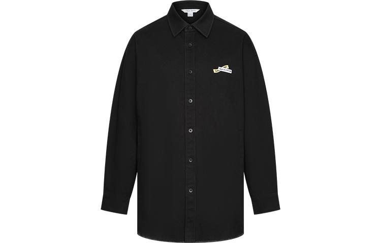 URBAN REVIVO Shirts Men's Jet Black Lapel Moderate