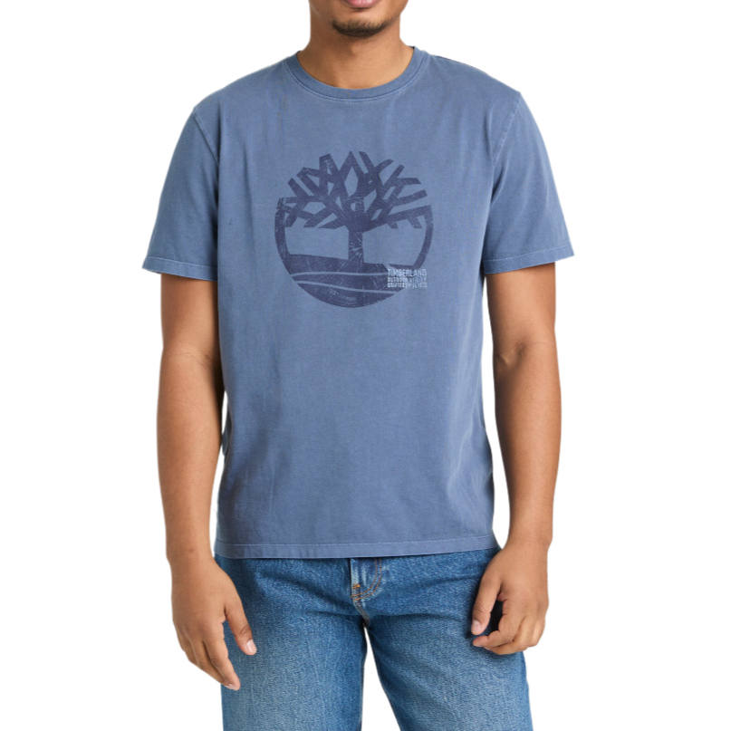 Timberland T Shirts Men's Blue Crew Neck Moderate