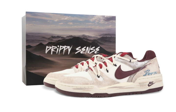 Nike Nike Full Force Drippy Burgundy Cushioning Abrasion Resistant Cushioning, Wear Resistant Low top Skateboard Shoes Men's