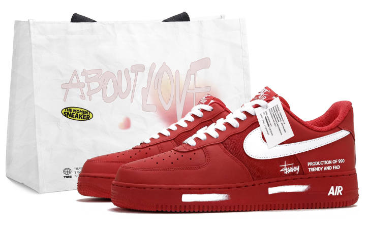 Nike Nike Air Force 1 Dahongpao Tea X White Low top Skateboard Shoes Unisex Red White