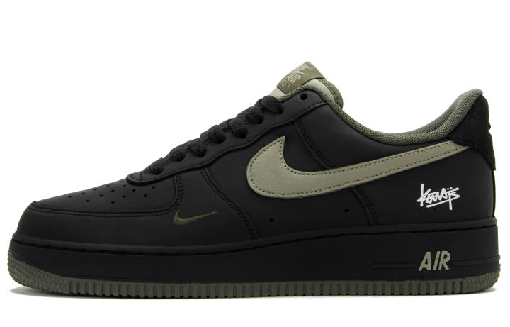 Nike Nike Air Force 1 Black Matcha Abrasion Resistant Low top Skateboard Shoes Men's Black Brown Green