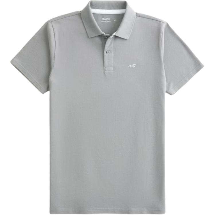 Hollister/ Polo Shirts Men's Gray Lapel Moderate Straight Fit