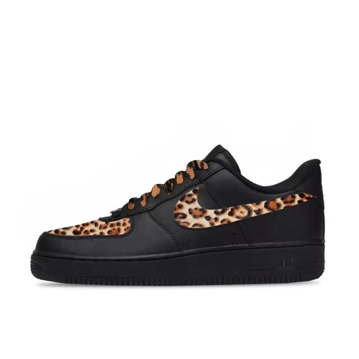 Nike Nike Air Force 1 Mystic Night Wild Print Black Warrior, Vintage Premium, Exquisite Design Leather Trendy