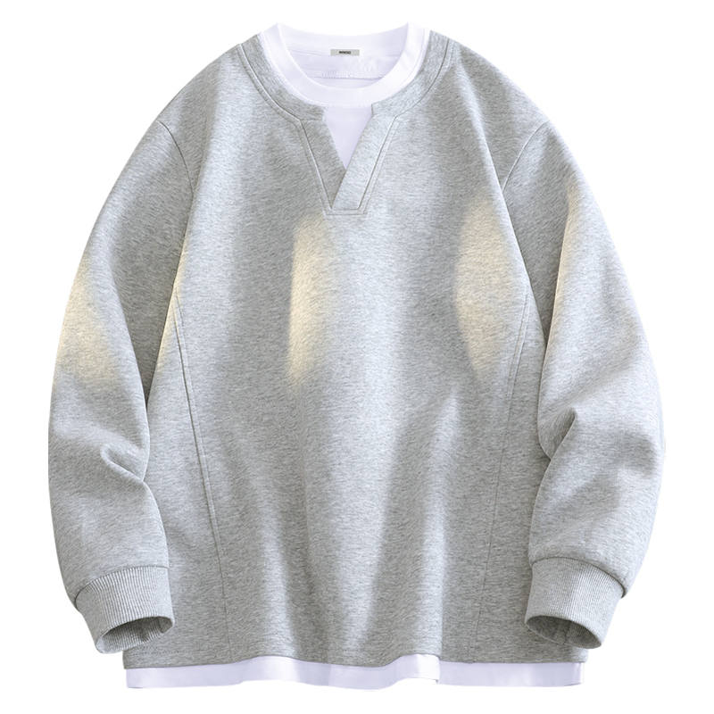 MINISO Sweatshirts Unisex V Neck Moderate Mock Two Piece