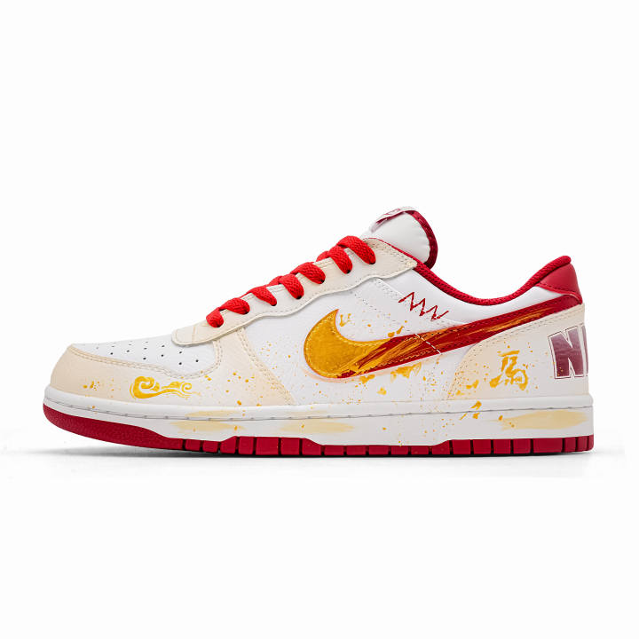 Nike Nike Big Abrasion Resistant Breathable Low top Skateboard Shoes Men's Gold