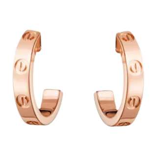 CARTIER LOVE 18K Gold Earrings Unisex Rose Gold