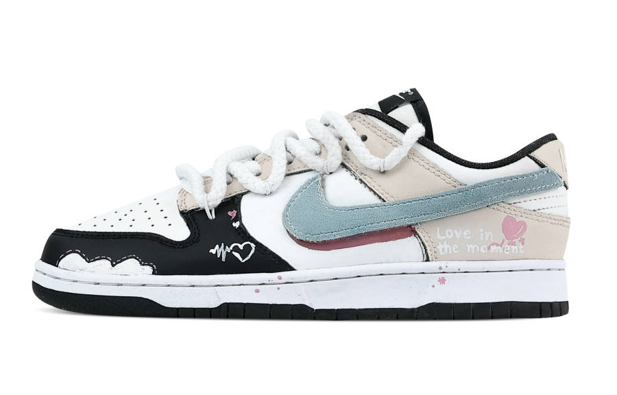 Nike Nike Dunk Peach Jelly 2 Leather Slip Resistant Abrasion Resistant Low top Skateboard Shoes Black Pink Kids'