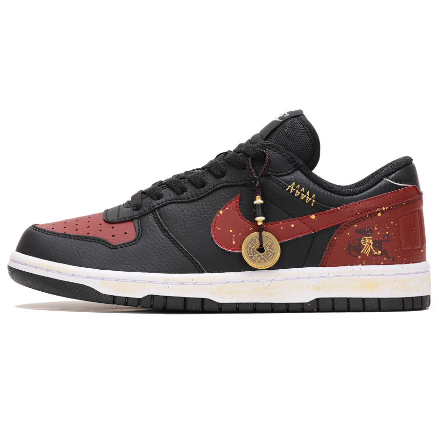 Nike Nike Big Abrasion Resistant Breathable Low top Skateboard Shoes Men's Black Red