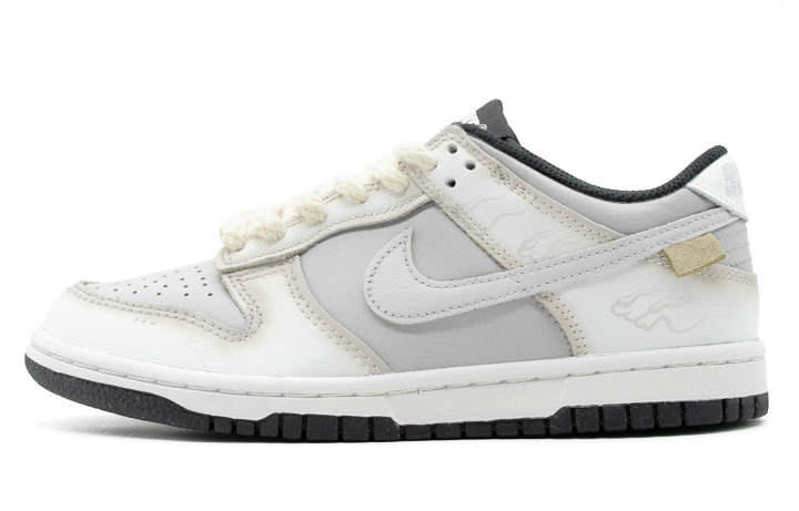 Nike Nike Dunk Gray Cloud Leather Thermal Balance Abrasion Resistant Low top Casual Skate Shoes Men's Gray Beige White