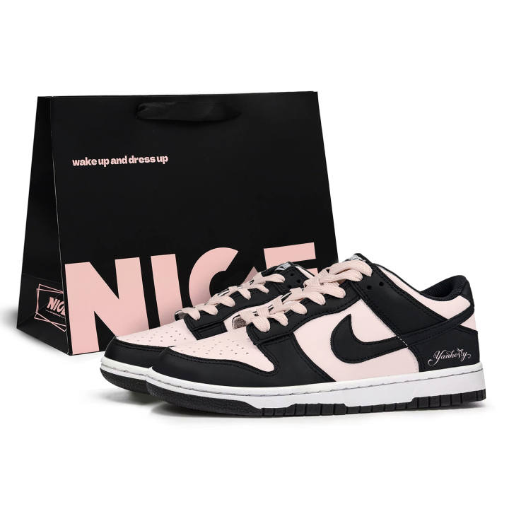 Nike Nike Dunk Abrasion Resistant Low top Skateboard Shoes Unisex Black Pink