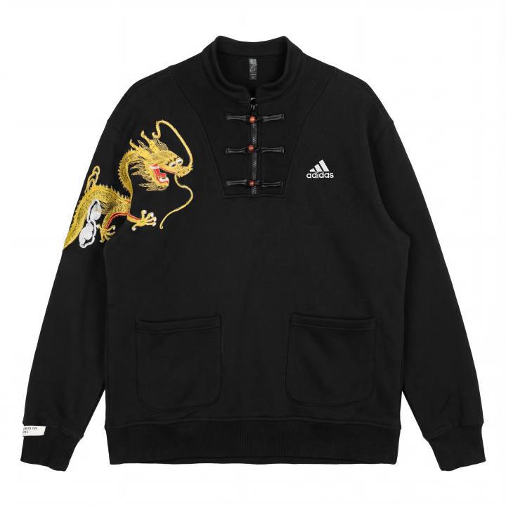 Adidas Adidas Sweatshirts Unisex Black Stand Collar Thickened Regular