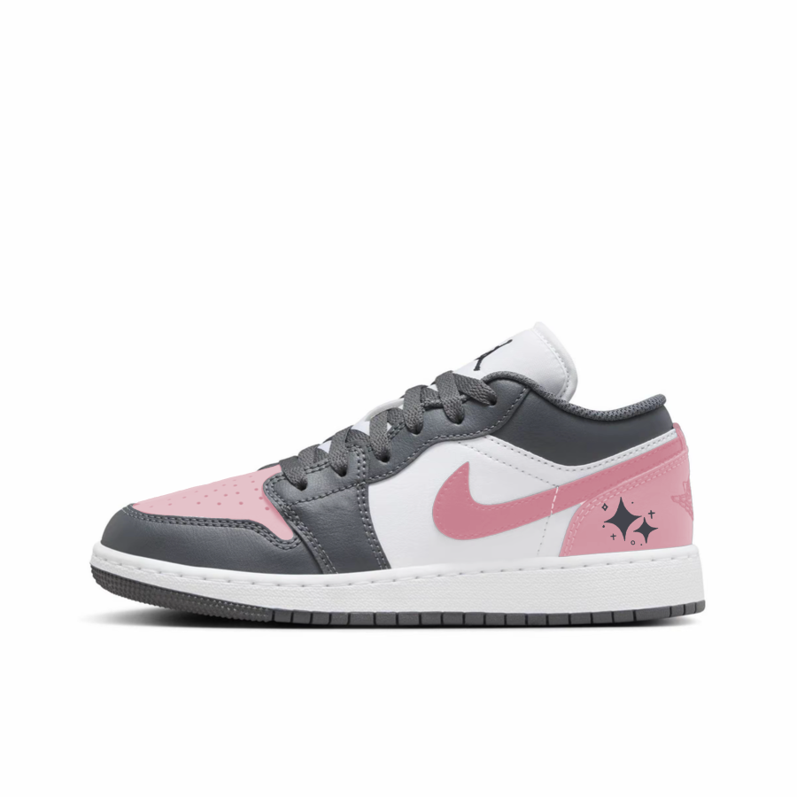 Jordan Jordan Air Jordan 1 Fresh Look Girlish Slip Resistant Abrasion Resistant Low top Children's Basketball Shoes