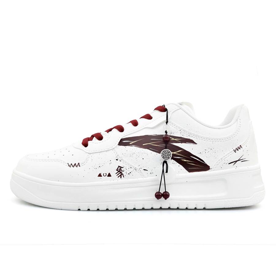 Anta Easy Red Horse Steps Into Spring Abrasion Resistant Breathable Slip Resistant Low top Skateboard Shoes Unisex Red