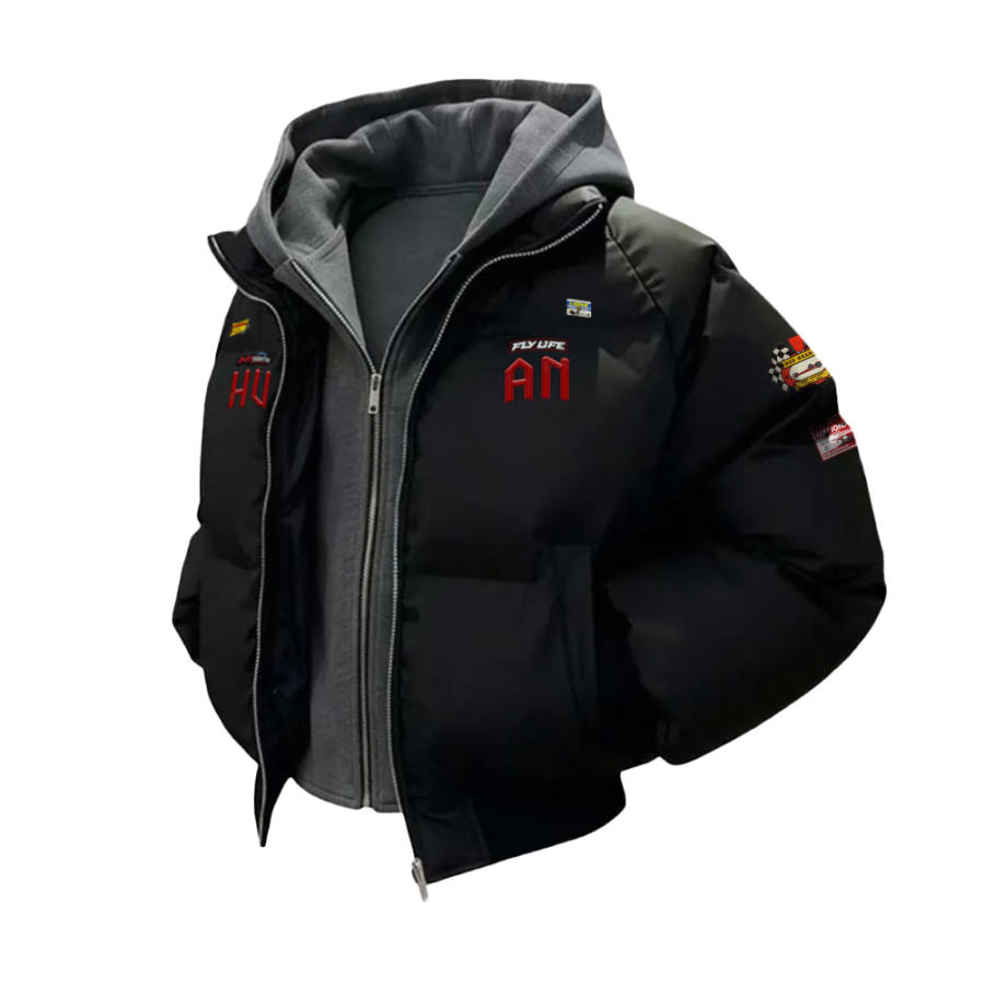 HUANQIU Puffer Jackets Unisex Double Collar Thickened
