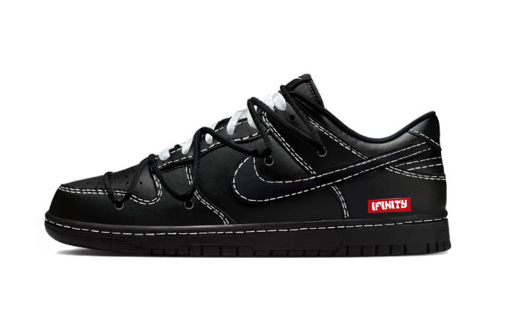 Nike Nike Dunk TS Black Warrior, Derivation Leather Low top Skateboard Shoes Men's Black White