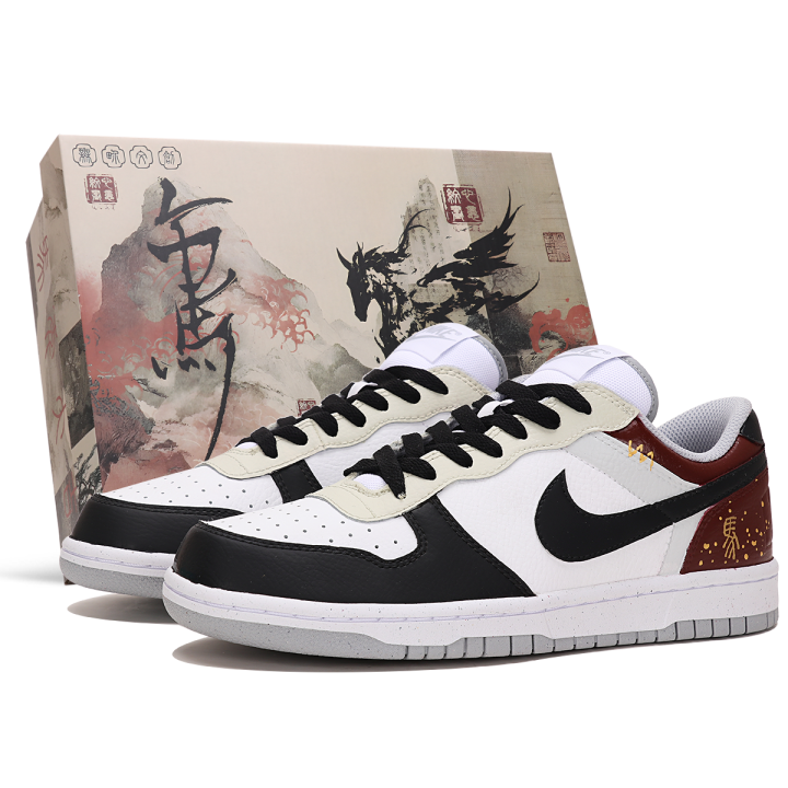 Nike Nike Big Abrasion Resistant Breathable Abrasion Resistant Breathable Low top Skateboard Shoes Men's Black Red