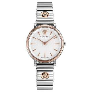 VERSACE Wrist Watches Quartz Movement Stainless Steel Strap 38mm White Dial Women's Watch
