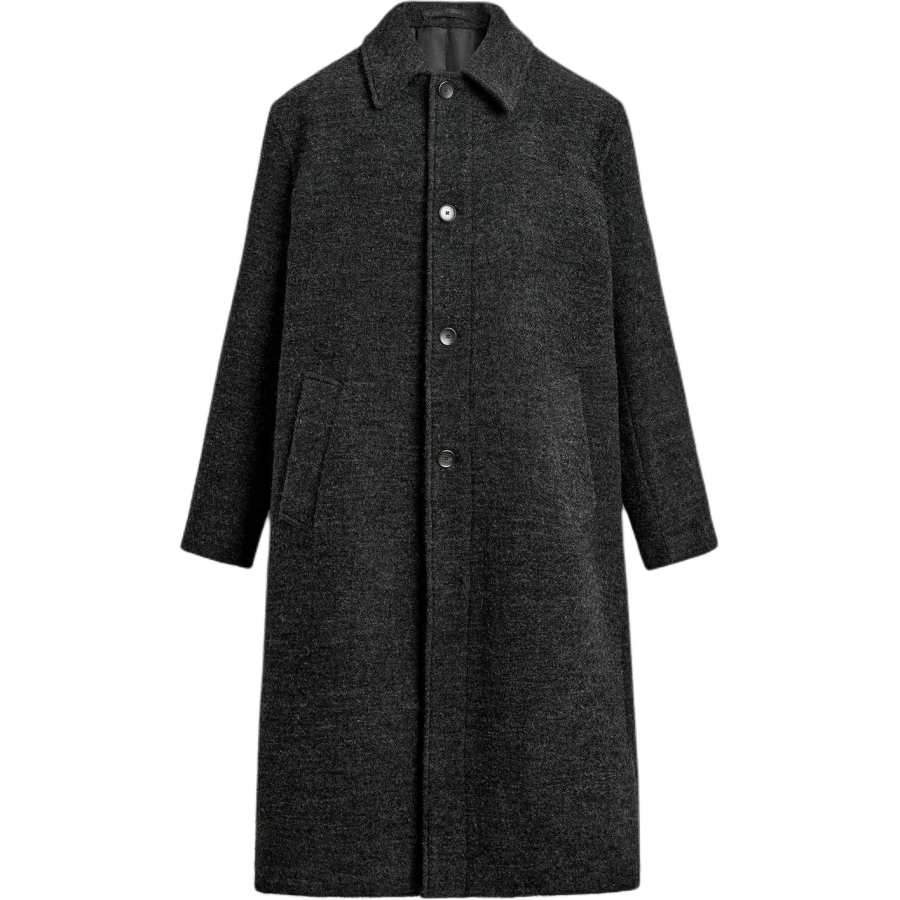 ZARA Coats Men's Dark Gray Lapel Moderate