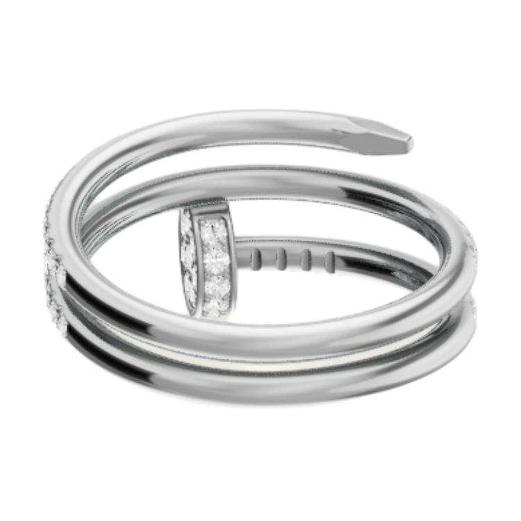 CARTIER JUSTE UN CLOU 18K Gold Diamond Rings Unisex White Gold