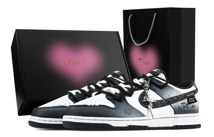 Nike Nike Dunk Sniper Catcher 1 Heart Box Slip Resistant Abrasion Resistant Low top Skateboard Shoes Unisex Black White