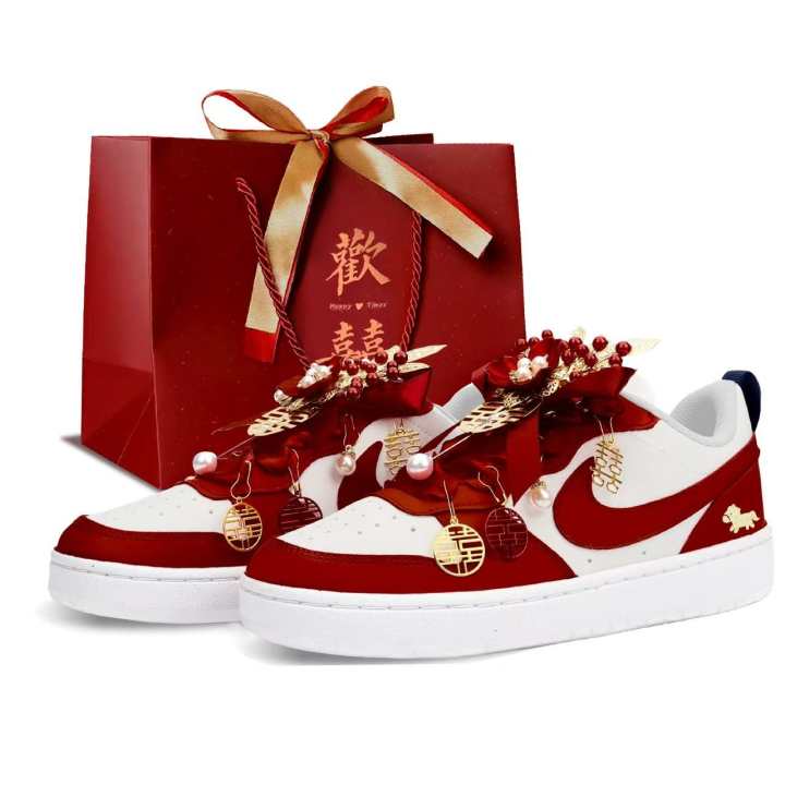 Nike Nike Court Borough Chinese Wedding Shoes Cushioning Abrasion Resistant Cushioning, Wear Resistant Low top